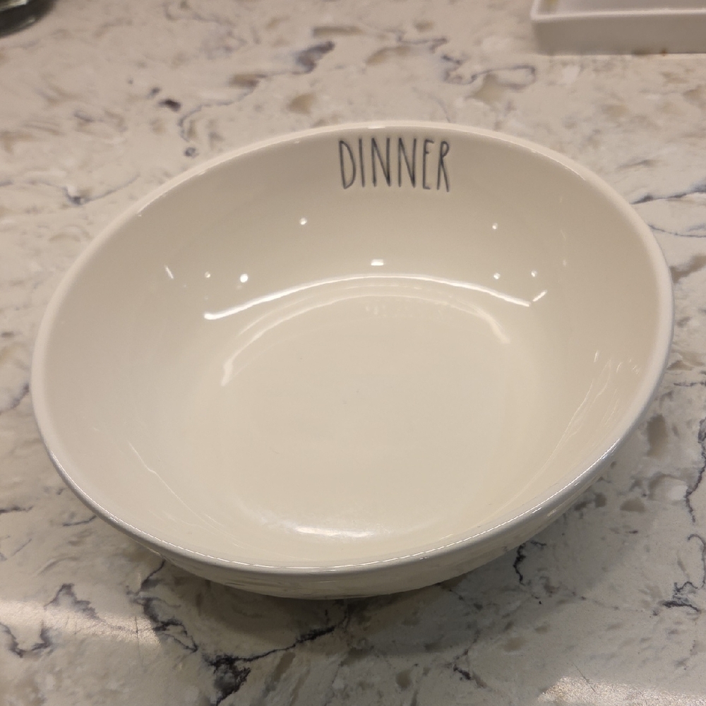Rae Dunn Cream Dinner Bowl Pet Dog 8inch